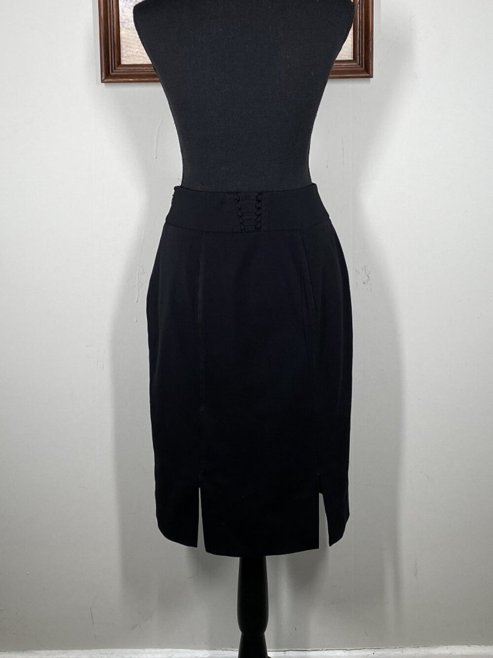 White House Black Market Pencil Skirt Women's 2 Black Office Casual - Picture 3 of 12